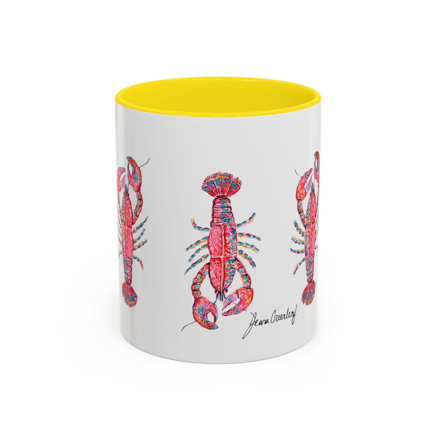 Colorful Lobsta Accent Coffee Mug - 11oz & 15oz - Perfect for Seafood Lovers and Beach Enthusiasts
