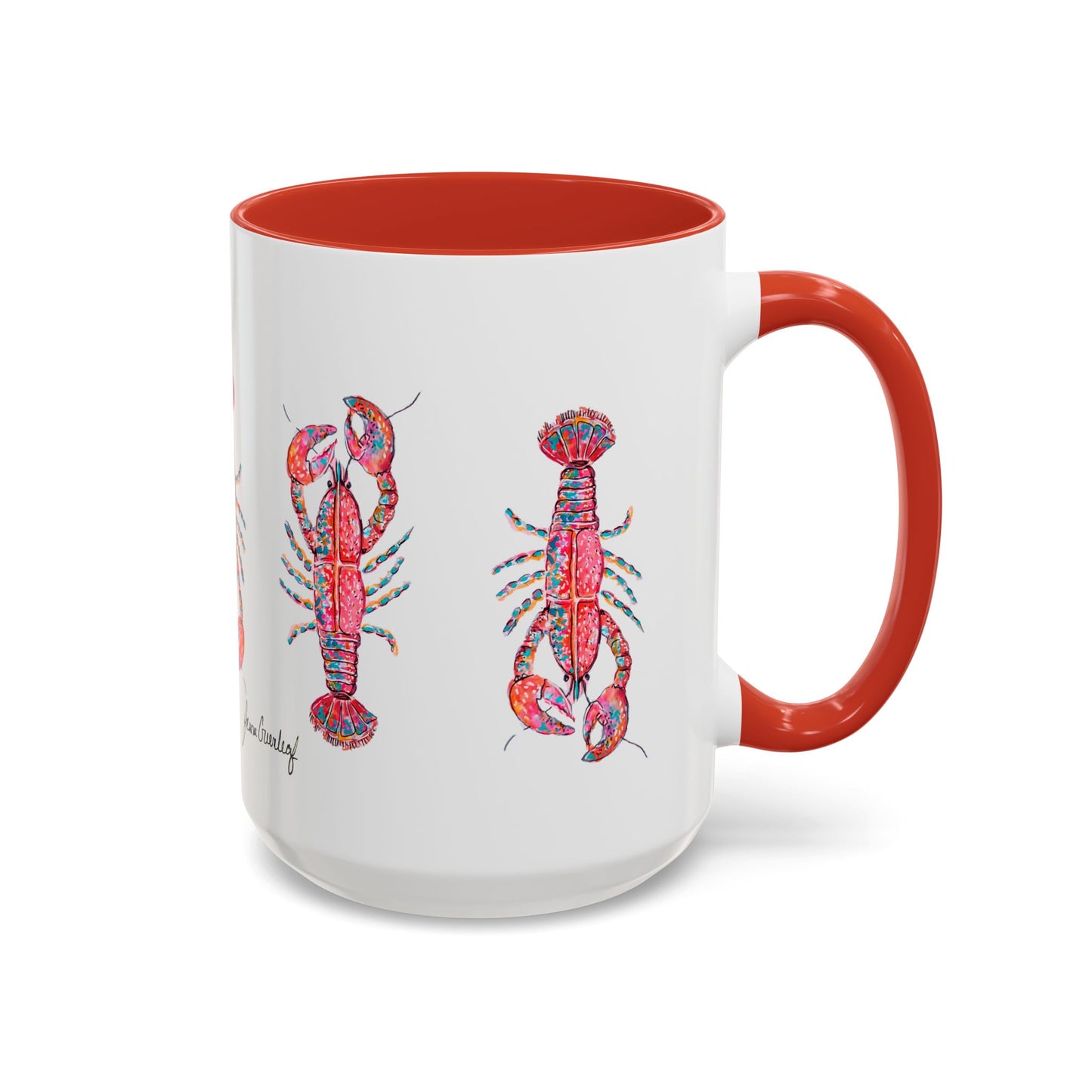Colorful Lobsta Accent Coffee Mug - 11oz & 15oz - Perfect for Seafood Lovers and Beach Enthusiasts
