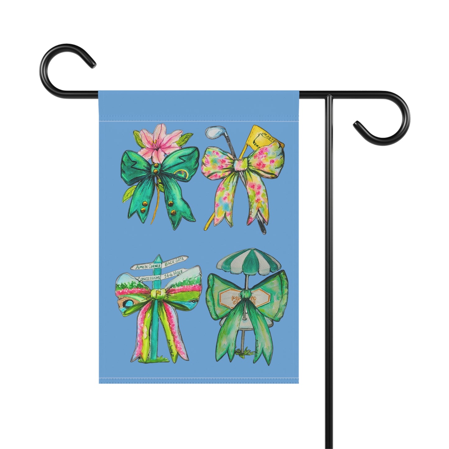 Golf Bow Garden Flag Light Blue