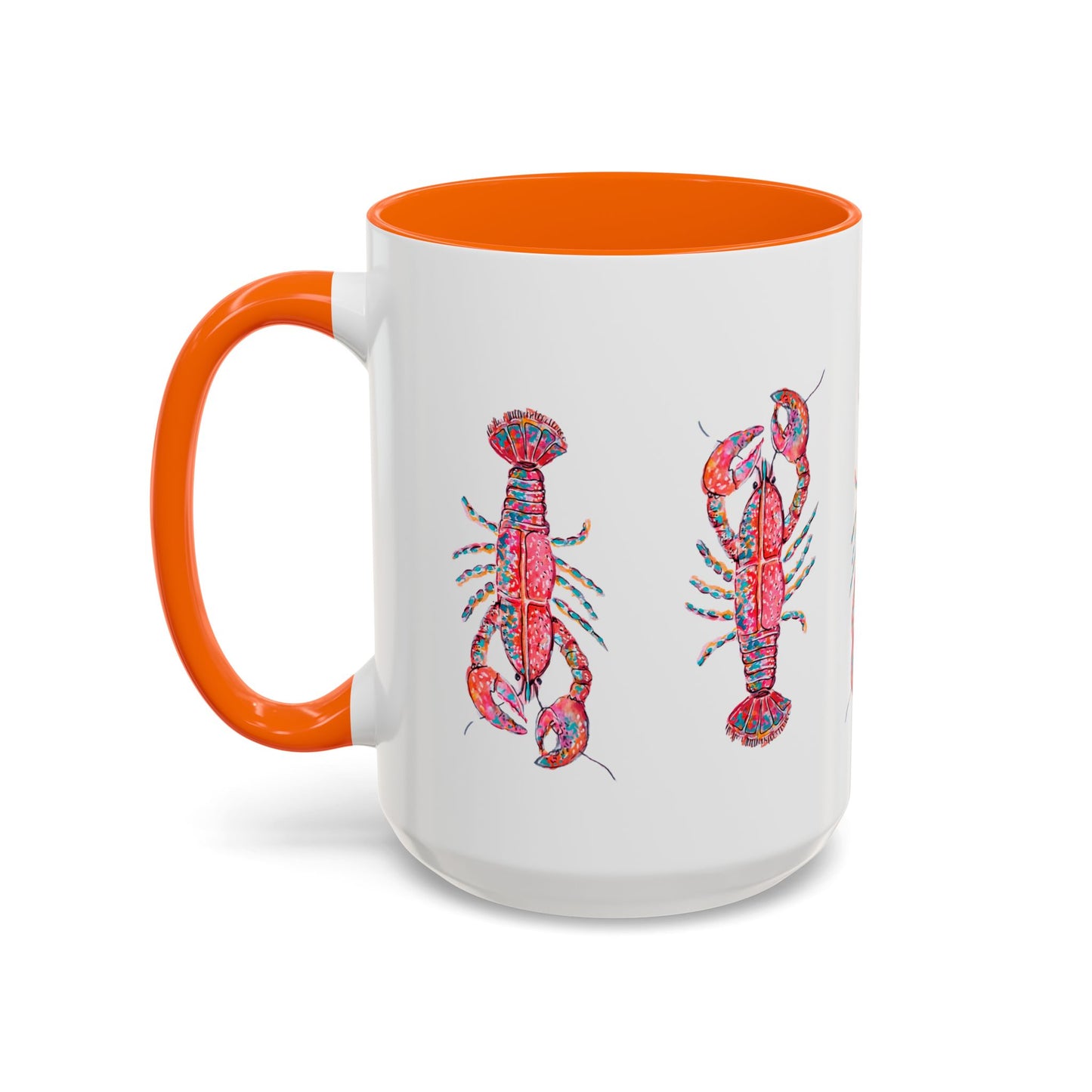 Colorful Lobsta Accent Coffee Mug - 11oz & 15oz - Perfect for Seafood Lovers and Beach Enthusiasts