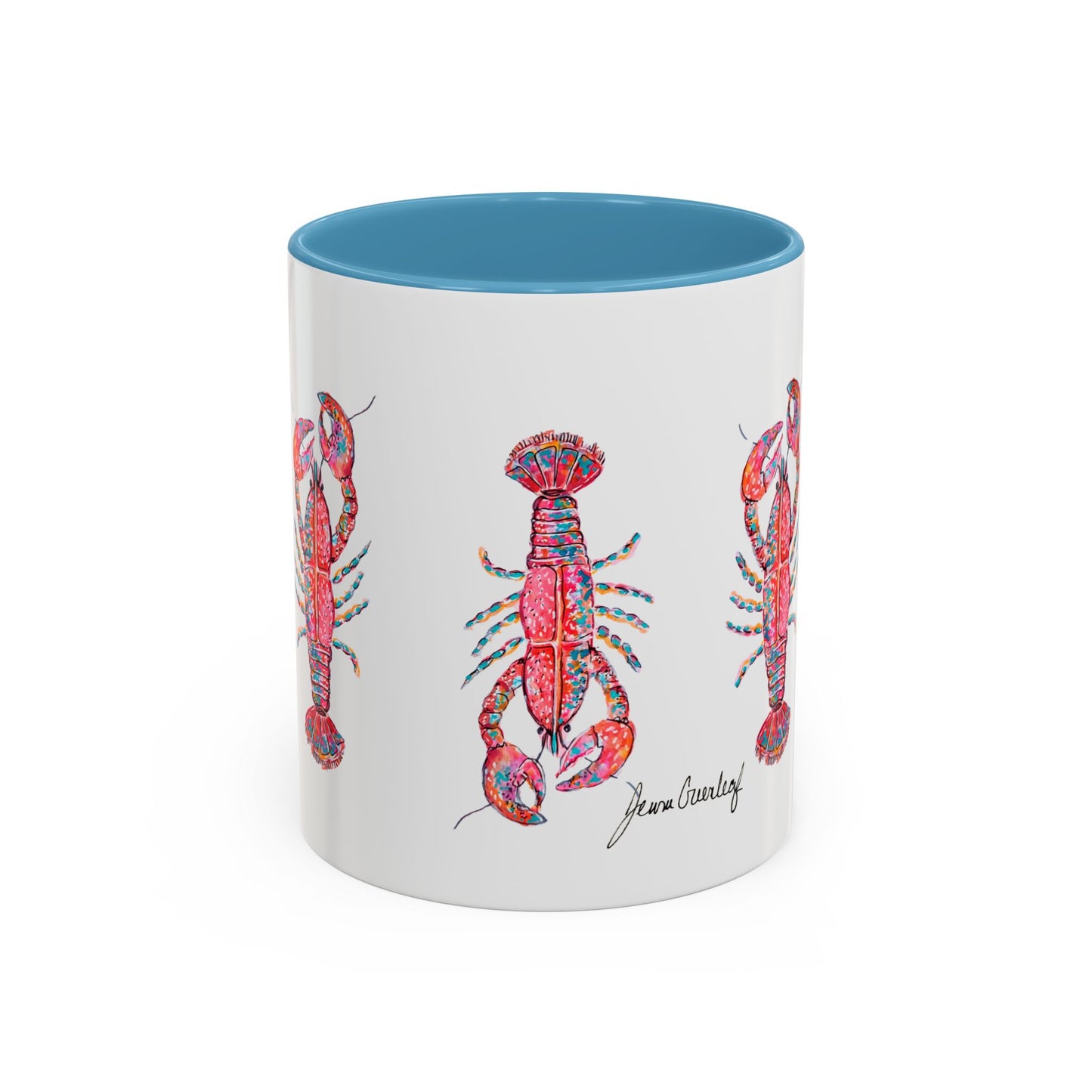 Colorful Lobsta Accent Coffee Mug - 11oz & 15oz - Perfect for Seafood Lovers and Beach Enthusiasts