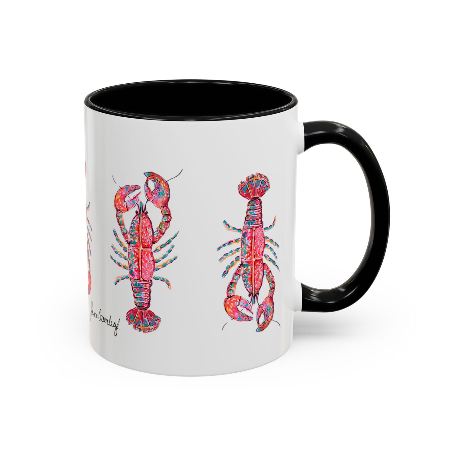 Colorful Lobsta Accent Coffee Mug - 11oz & 15oz - Perfect for Seafood Lovers and Beach Enthusiasts