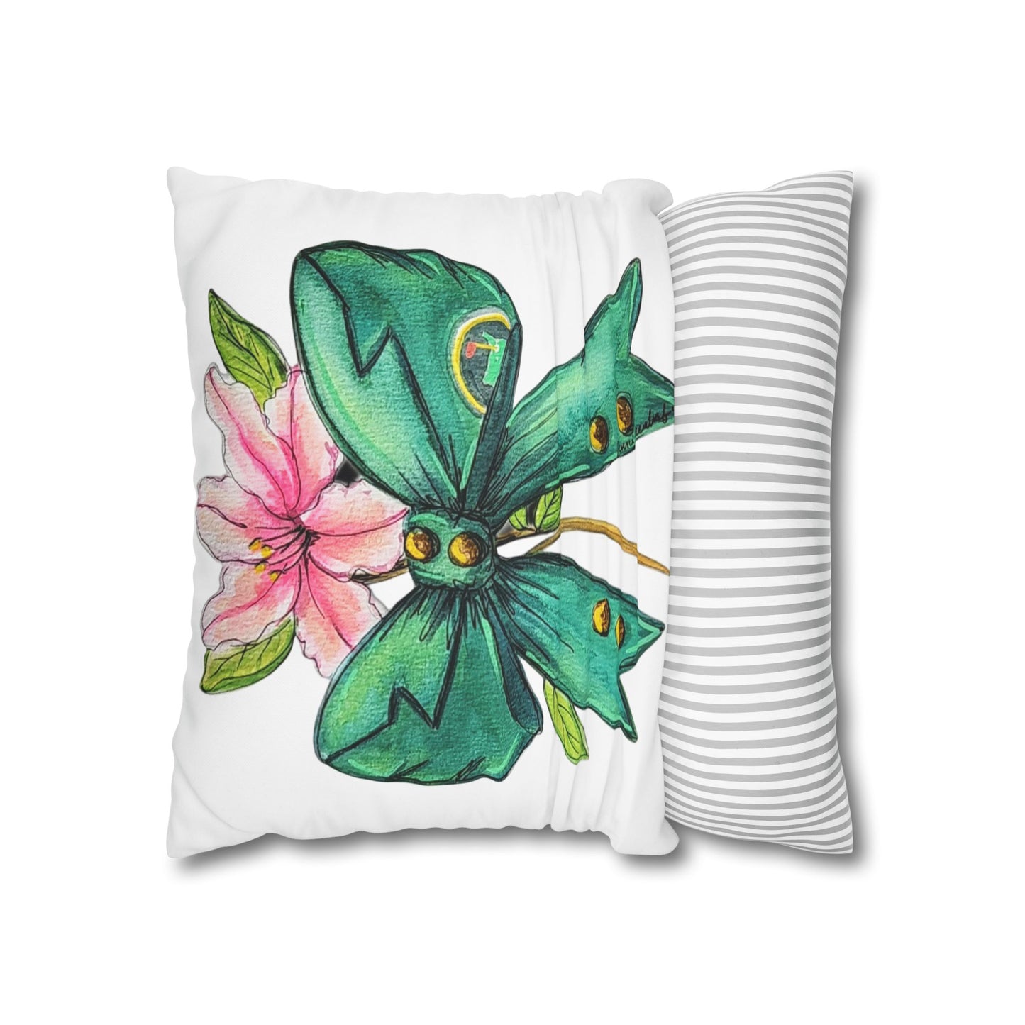 Green Jacket Bow Decor Pillowcase – Vibrant Decorative Throw for Home & Gifts