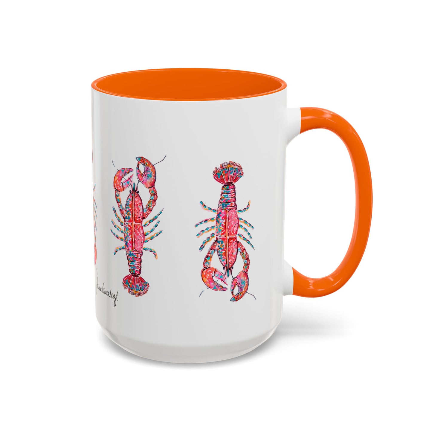 Colorful Lobsta Accent Coffee Mug - 11oz & 15oz - Perfect for Seafood Lovers and Beach Enthusiasts