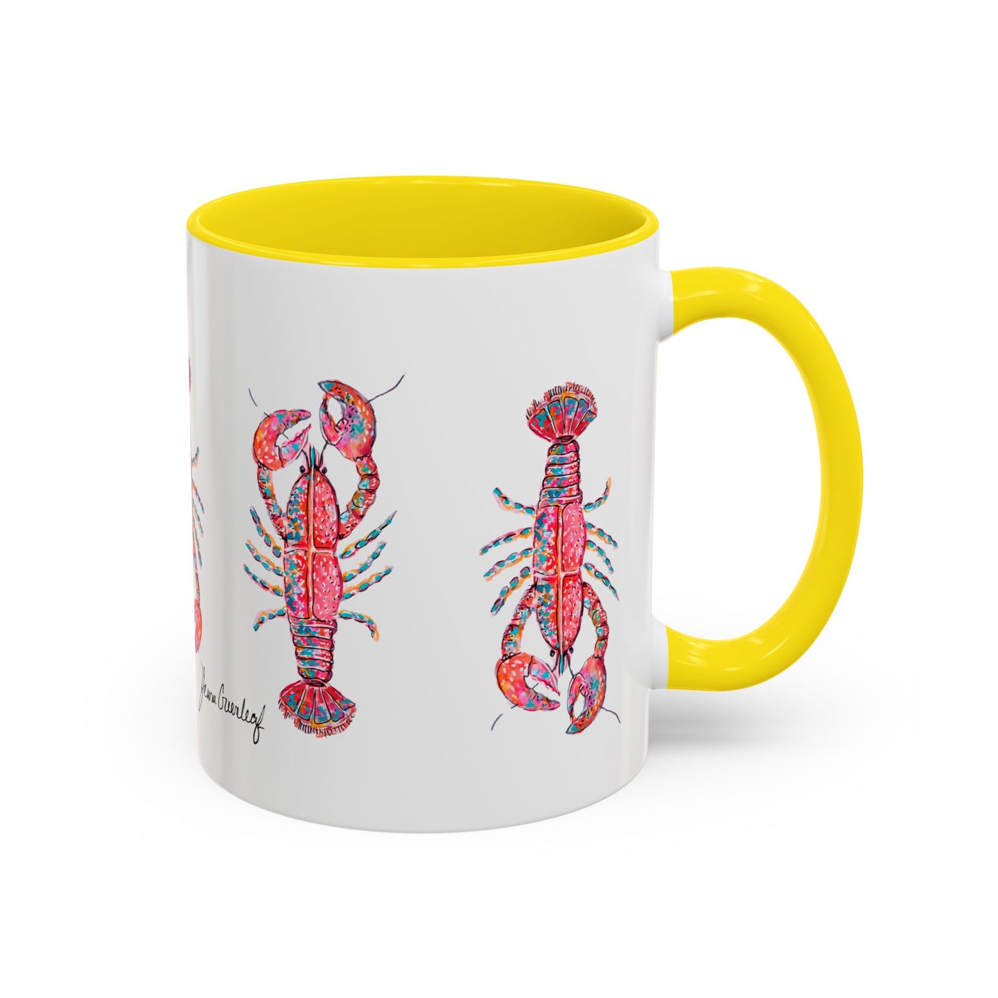 Colorful Lobsta Accent Coffee Mug - 11oz & 15oz - Perfect for Seafood Lovers and Beach Enthusiasts