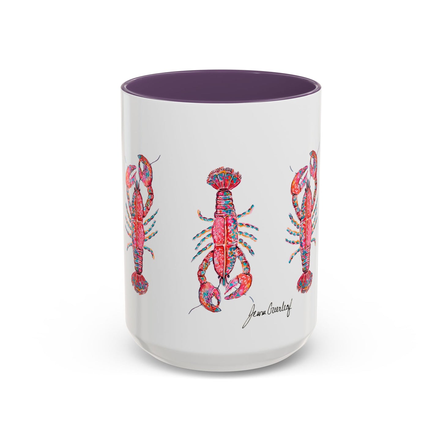 Colorful Lobsta Accent Coffee Mug - 11oz & 15oz - Perfect for Seafood Lovers and Beach Enthusiasts