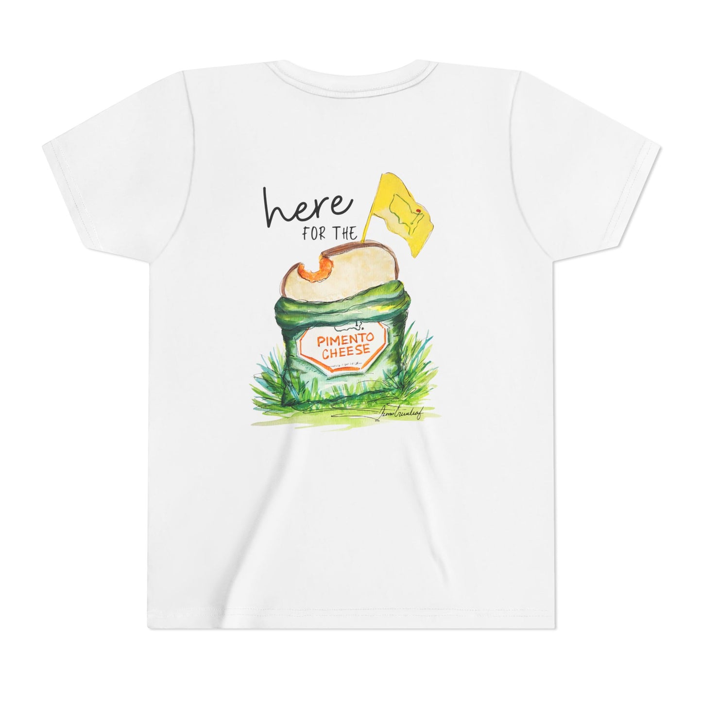 Youth Pimento Cheese  Front FlagTee - Fun & Quirky Short Sleeve Shirt with Flag Design