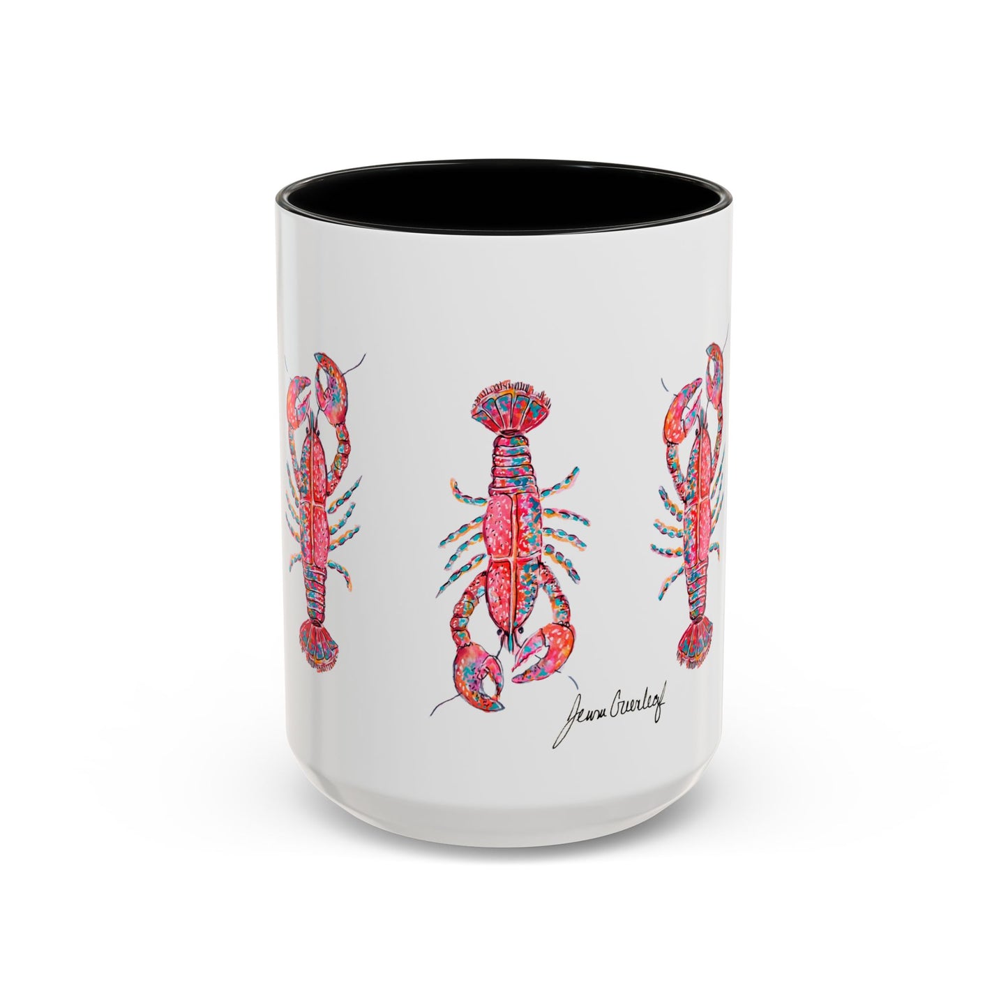 Colorful Lobsta Accent Coffee Mug - 11oz & 15oz - Perfect for Seafood Lovers and Beach Enthusiasts