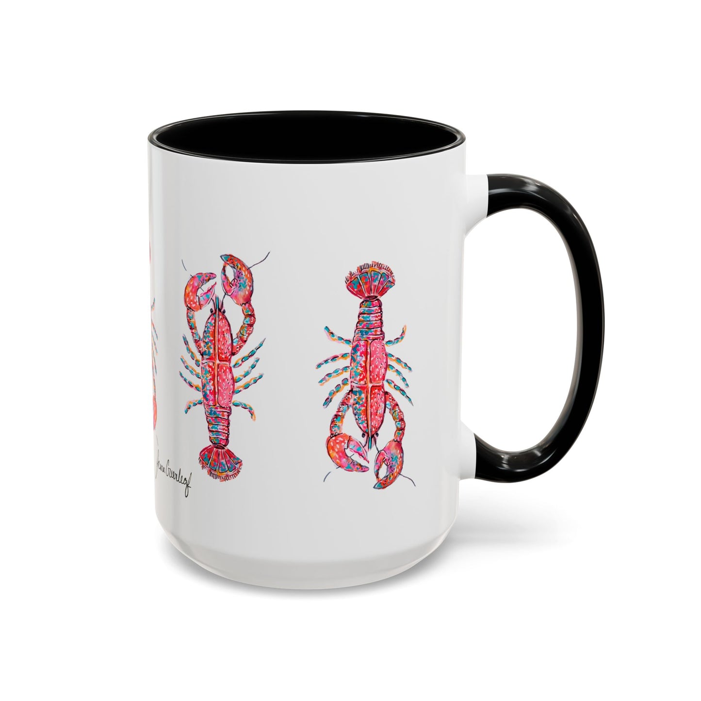 Colorful Lobsta Accent Coffee Mug - 11oz & 15oz - Perfect for Seafood Lovers and Beach Enthusiasts