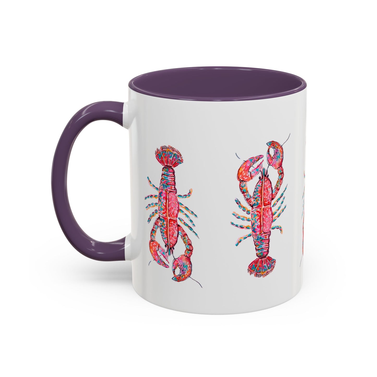 Colorful Lobsta Accent Coffee Mug - 11oz & 15oz - Perfect for Seafood Lovers and Beach Enthusiasts