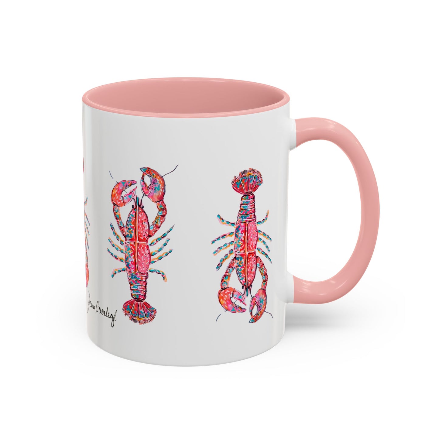 Colorful Lobsta Accent Coffee Mug - 11oz & 15oz - Perfect for Seafood Lovers and Beach Enthusiasts