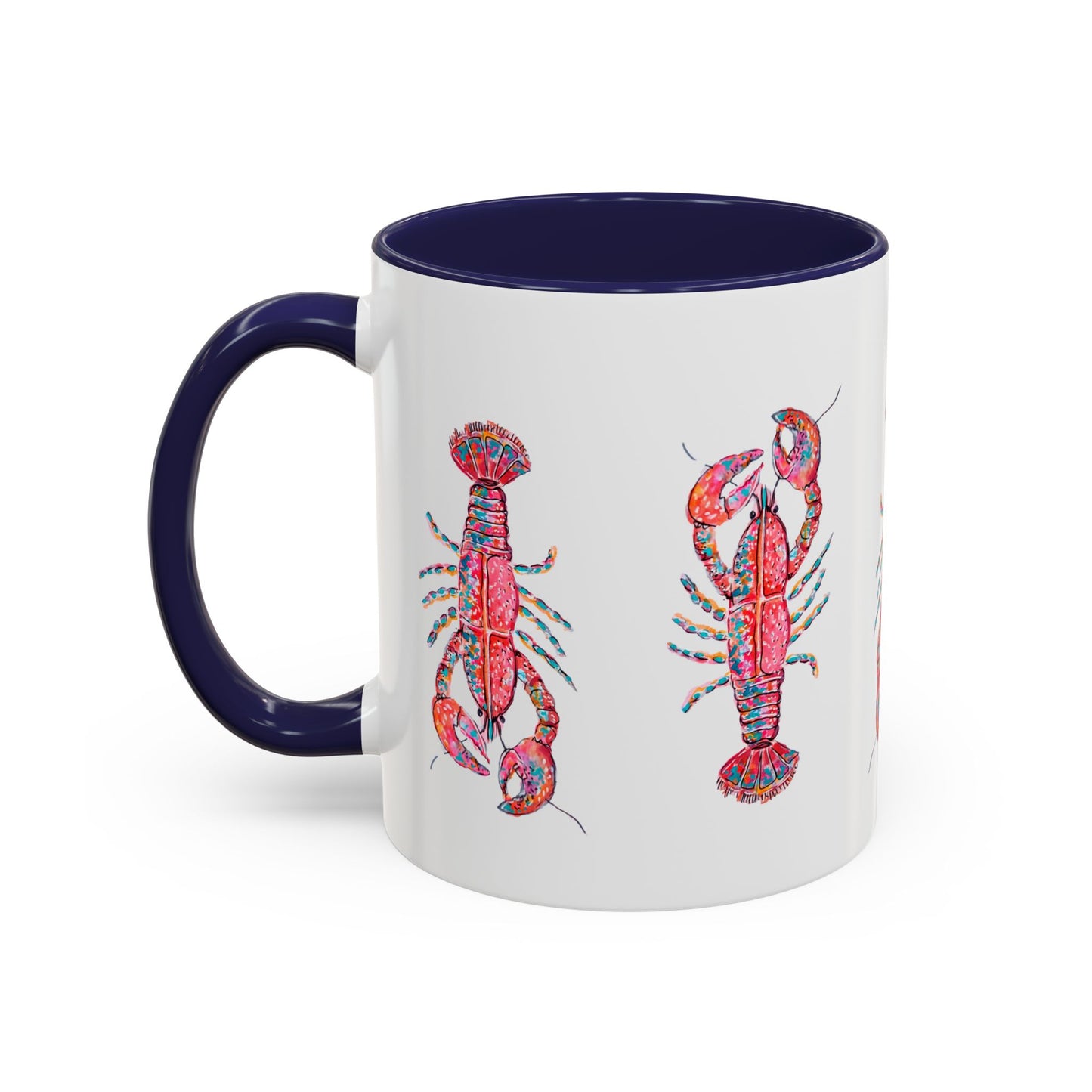 Colorful Lobsta Accent Coffee Mug - 11oz & 15oz - Perfect for Seafood Lovers and Beach Enthusiasts